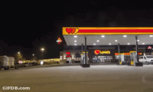 Love Gas Station At Night GIF