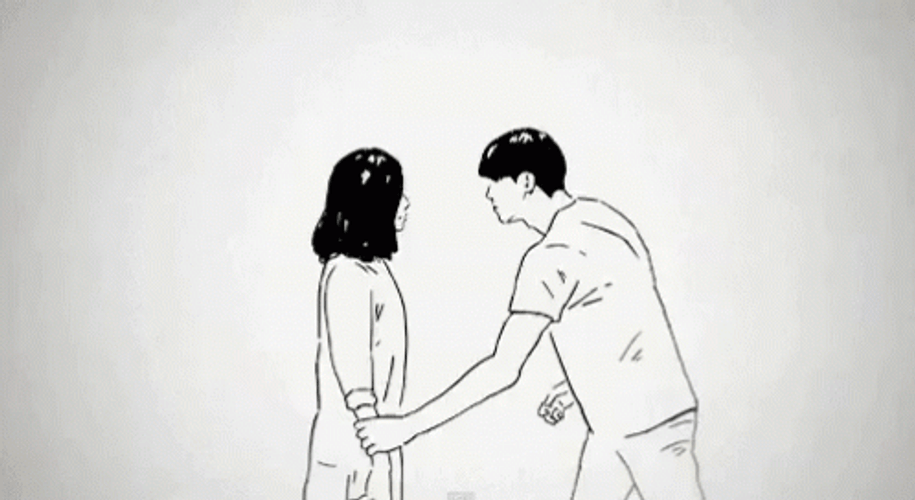Love Hug Couple Colors GIF