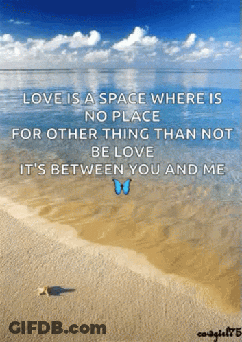 Love Is A Space Where There Is No Place For Other Thing Than Not Be Love It 'S Between You And Me . GIF
