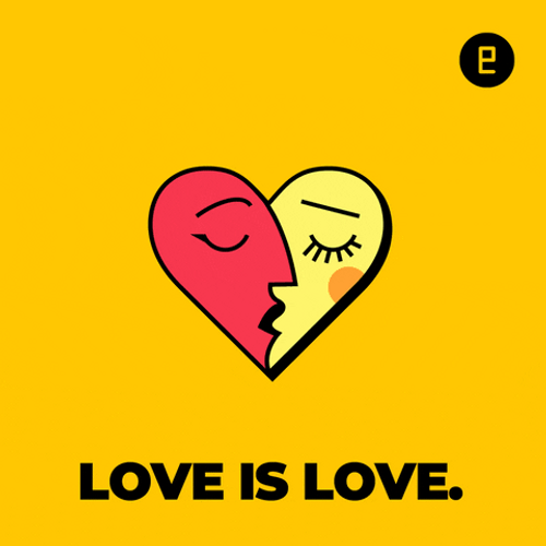 Love Is Love Half Hearts GIF