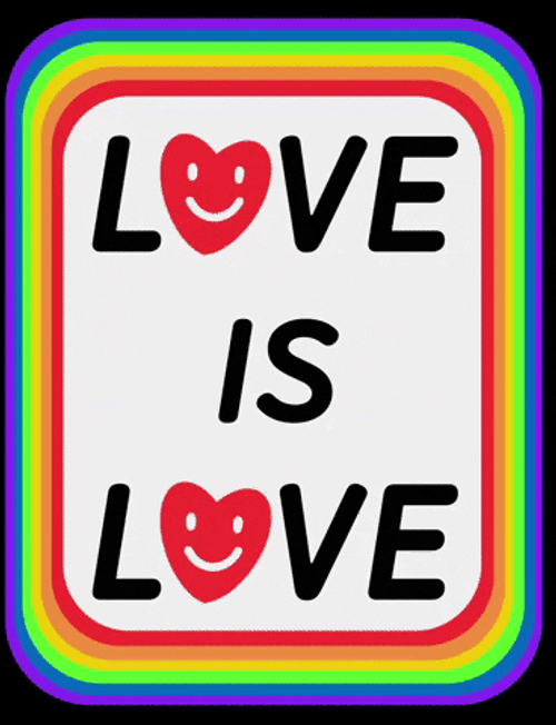 Love Is Love Neon Hearts GIF