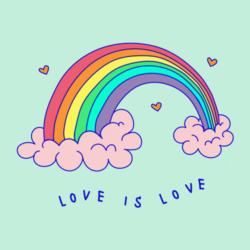 Love Is Love Pastel Cartoon GIF