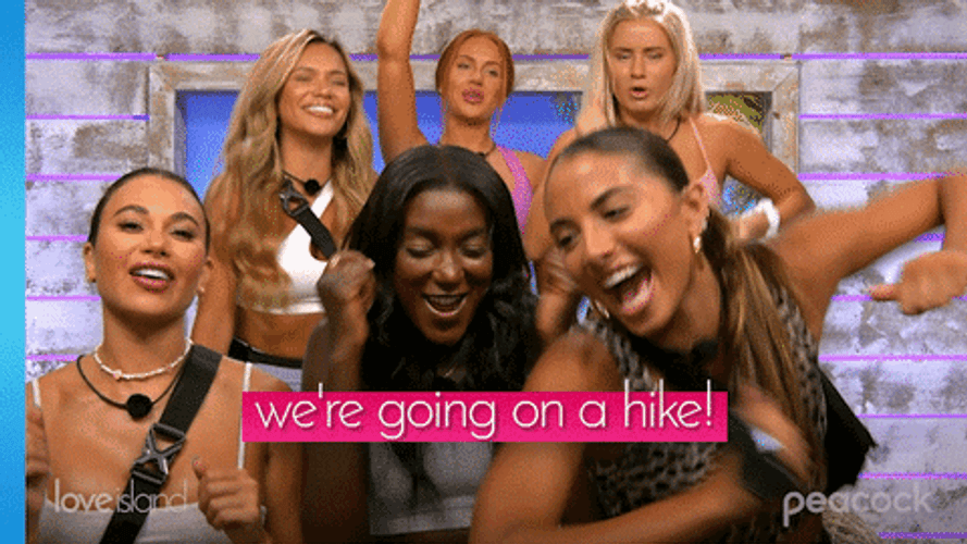 Love Island Girls Excited To Go Hiking GIF