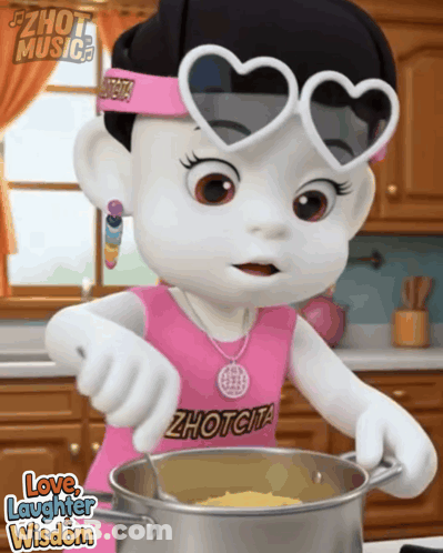 Love Laughter Wisdom Character Stirring Food GIF