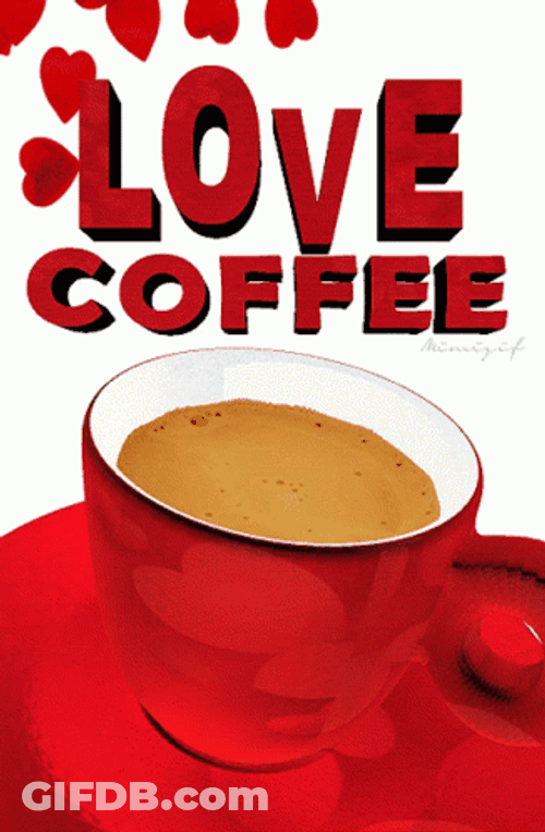 Love Red Coffee Cup GIF