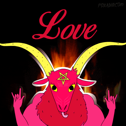 Love Satan Rock 2D Art GIF