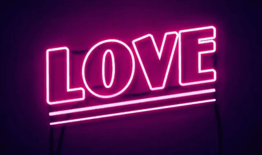Love Sign Neon Purple Color Light GIF