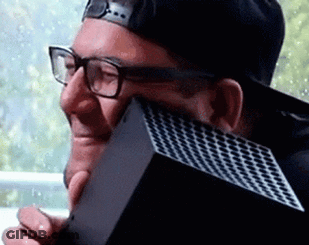 Love Struck Man Hugging Xbox Console GIF