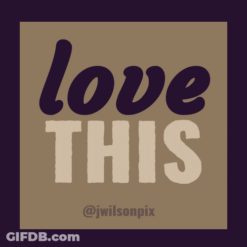 Love This Text With Popping Heart GIF