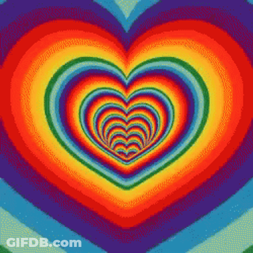 Love Tunnel Moving Rainbow GIF