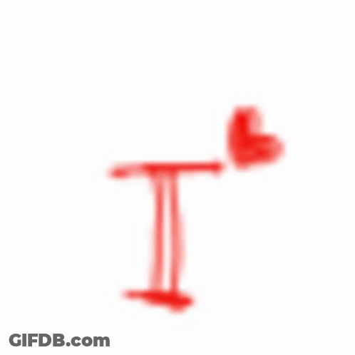 Love Written In Red With Heart GIF