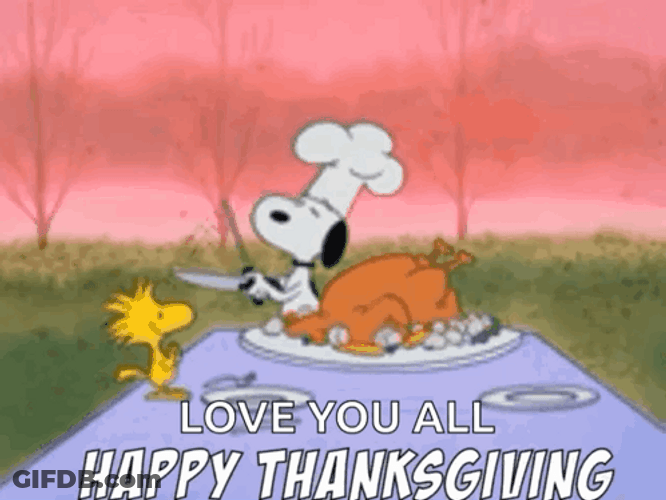 Love You All Happy Thanksgiving Snoopy GIF