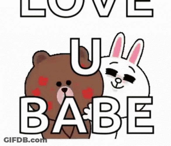 Love You Babe Brown & Friends GIF