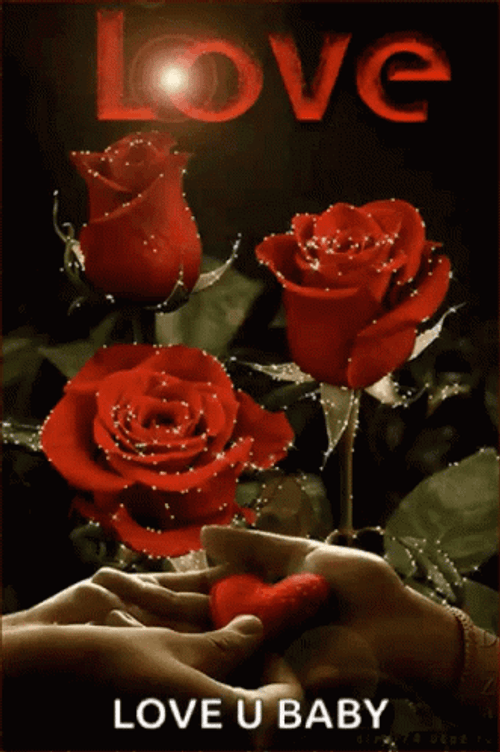 Love You Baby With Rose GIF