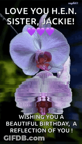 Love You H.e.n. Sister Jackie Wishing You A Beautiful Birthday And A Reflection Of You ! GIF