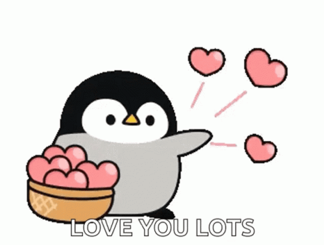 Love You Lots Penguin GIF