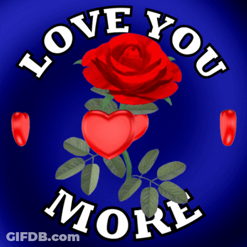 Love You More Animated Rose GIF