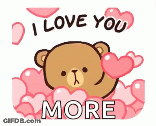 Love You More Bear In Hearts GIF