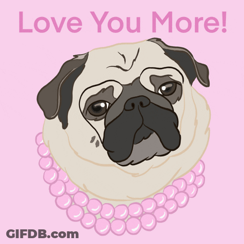 Love You More Pug GIF