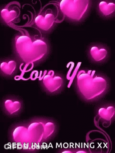 Love You Pink Heart Poster GIF