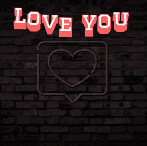 Love You Red Signage GIF