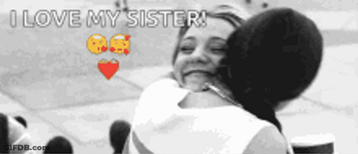 Love You Sister Hugging Two Women GIF