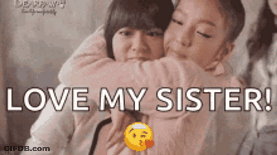 Love You Sister Hugging Young Girls GIF