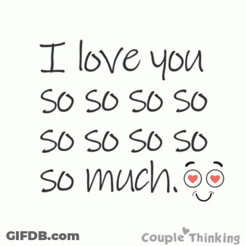 Love You So Much Cute Text GIF