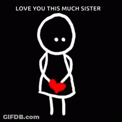 Love You This Much Sister Hearts Doodle GIF