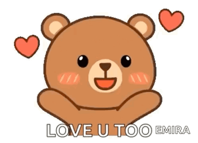 Love You Too Emira Brown Bear GIF