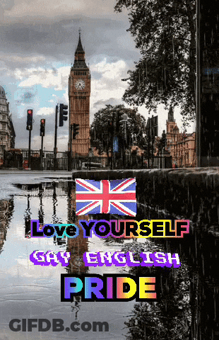 Love Yourself Gay English Pride Poster GIF