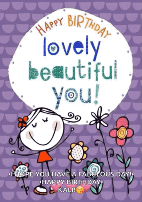 Lovely Beautiful You Female Happy Birthday GIF