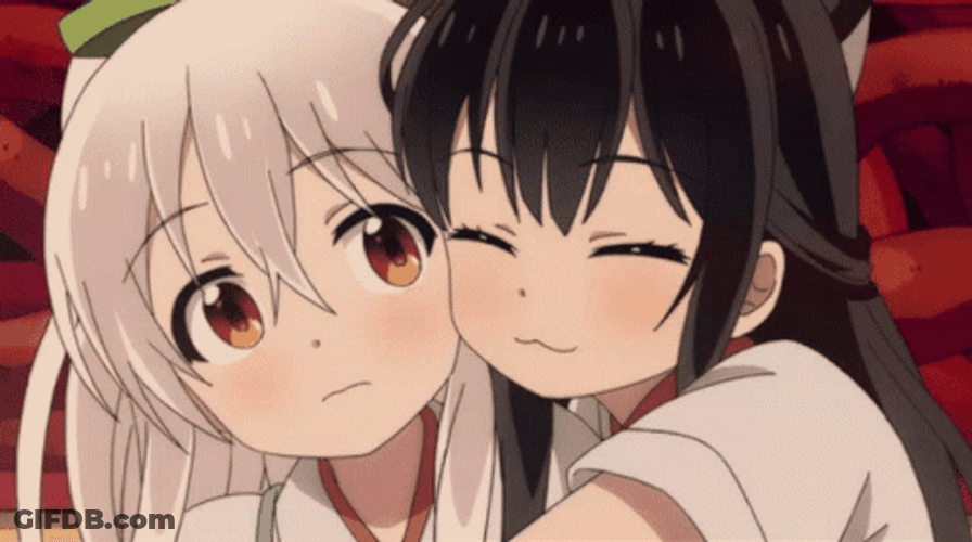 Lovely Girls Anime Cuddle GIF