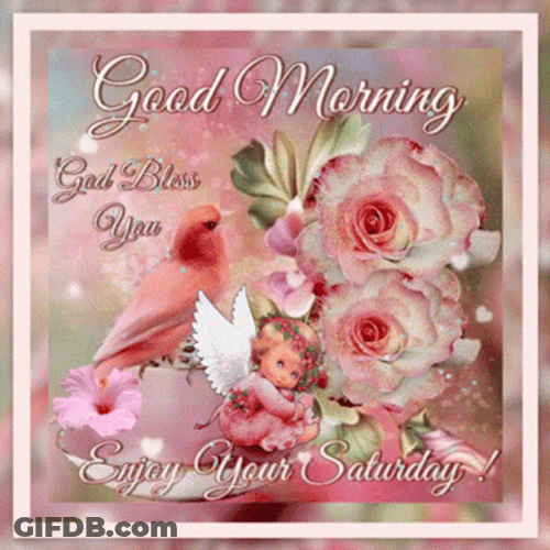 Lovely Pink Flowers Saturday Blessings GIF