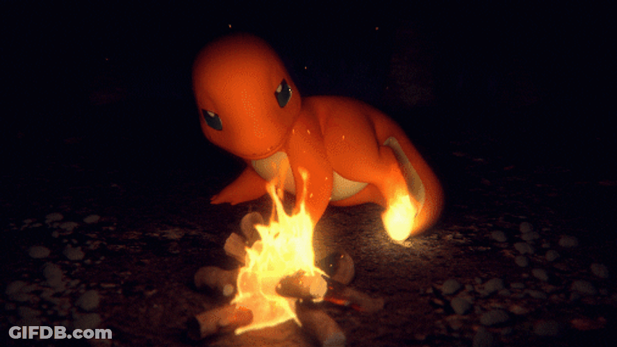 Lovely Pokemon Charmander Campfire Sleeping GIF