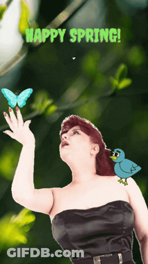 Lovely Woman Happy Spring GIF