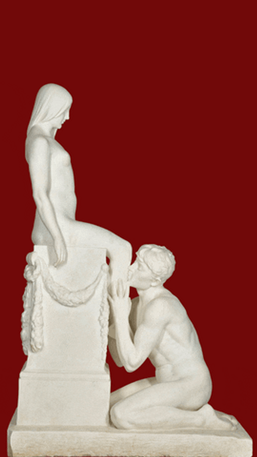 Lovers Adoration Kiss Sculpture GIF