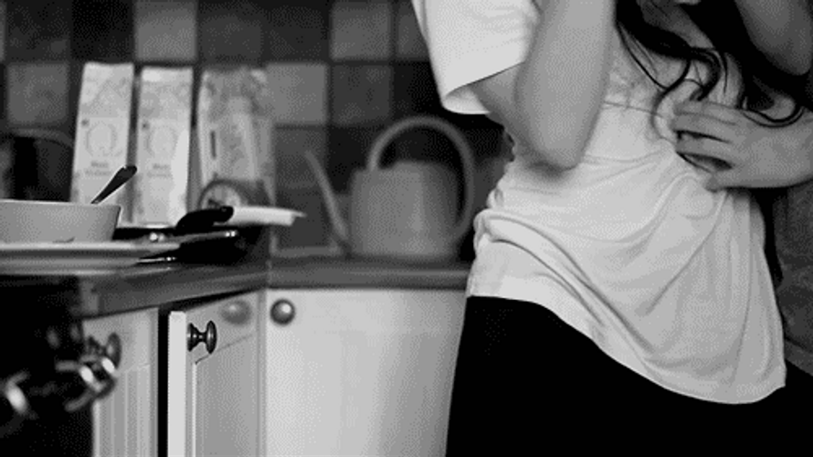 Lovers Passionate Hug From Behind GIF