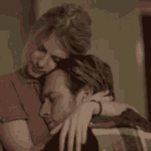 Loving Couple Cuddling Comfort Hug GIF