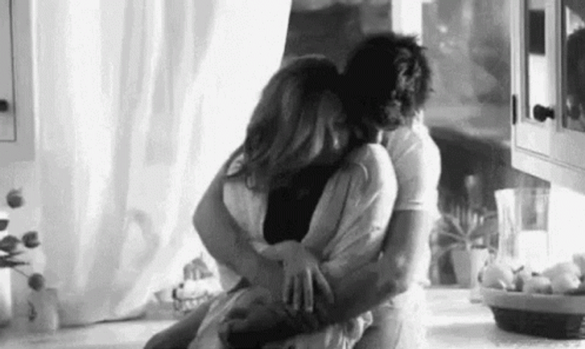 Loving Couples Hug From Behind GIF