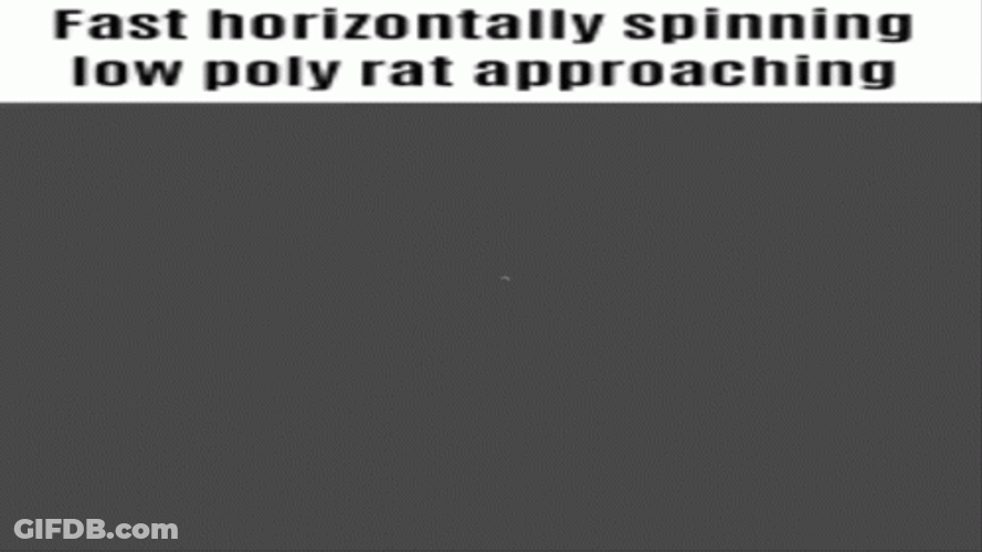 Low Poly Spinning Rat Approaching GIF