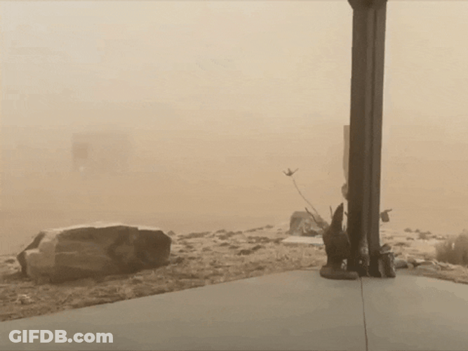 Low Visibility Spinning Weather Vane Dust Storm GIF