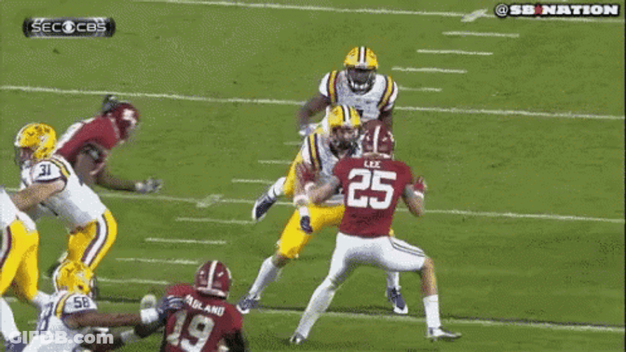 Lsu Football Knocking Down An Opponent GIF