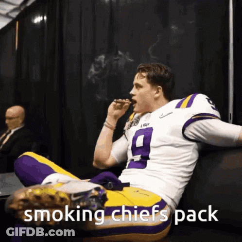 LSU Football Player Smoking Cigar Smoking Chiefs Pack GIF