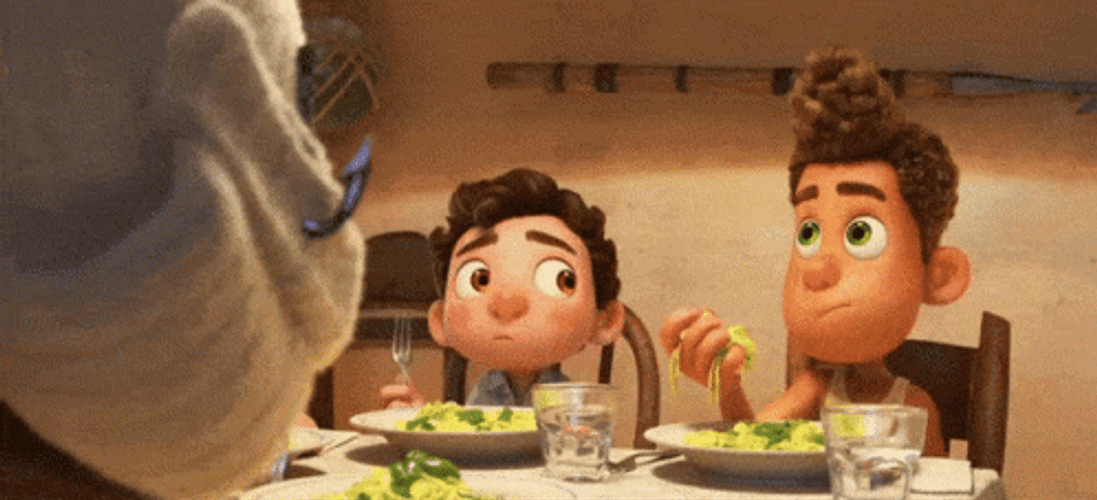 Luca And Alberto Eating Pasta GIF