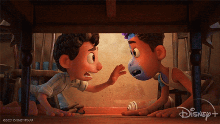 Luca Caught Alberto Transformation GIF