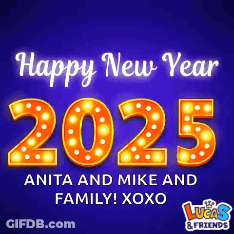 Luca 'S And Friends Wishes A Happy New Year To Anita And Mike And Family Xoxo GIF