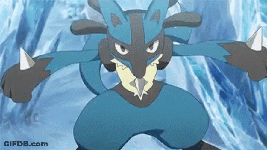 Lucario Aura Sphere Power Charge Blast GIF