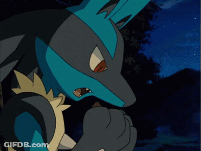 Lucario Eating At Night Happy GIF