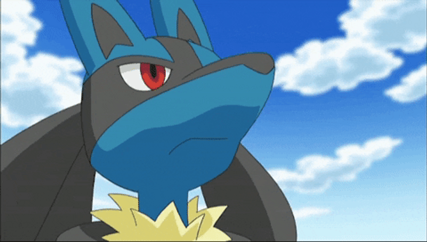 Lucario Looking Up Thinking GIF